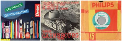 Gainsbourg, Serge Un ensemble de 3 disques assez rares de Serge Gainsbourg. 45T....