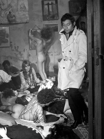 null Gainsbourg, Serge Serge Gainsbourg et Jane Birkin. «Cannabis». 1970. Photographie...
