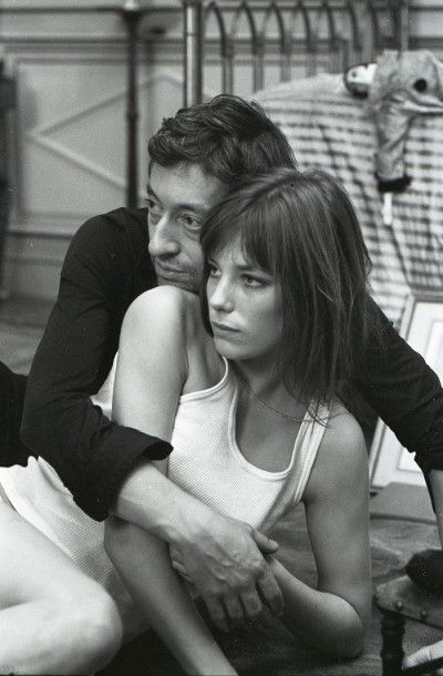null Gainsbourg, Serge Serge Gainsbourg et Jane Birkin. Paris 1970. Photographie...