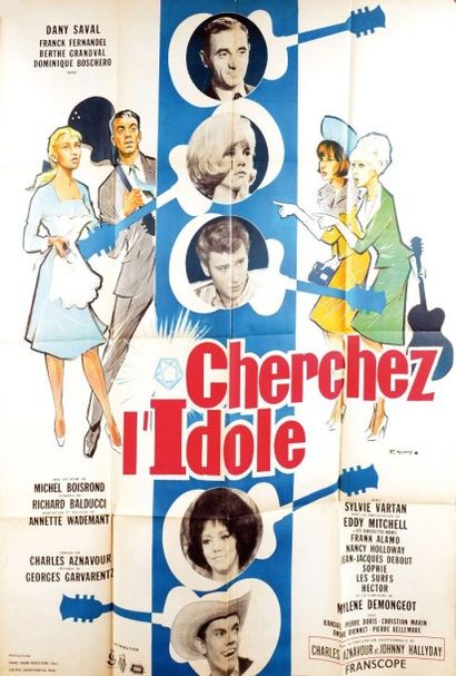 Hallyday, Johnny Cherchez l'idole. Ensemble de 4 affiches promotionnelles de ce film...