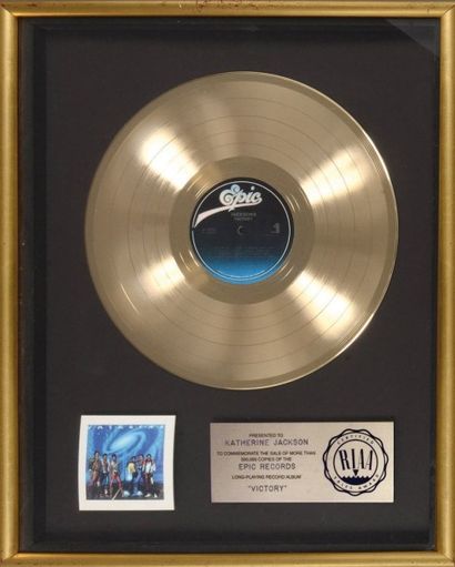 Jackons Five Disque d'or original de l'album Jacksons Victory Sorti en 1984 et vendu...