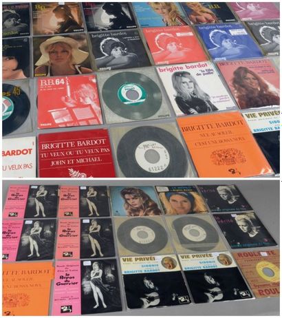 null Bardot, Brigitte Collection d'environ 178 disques 45T vinyls originaux (EP's...