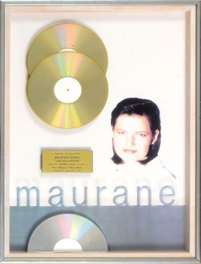 Maurane Double disque d'or et disque de platine pour «Ami ou ennemi». Polydor. Certifié...