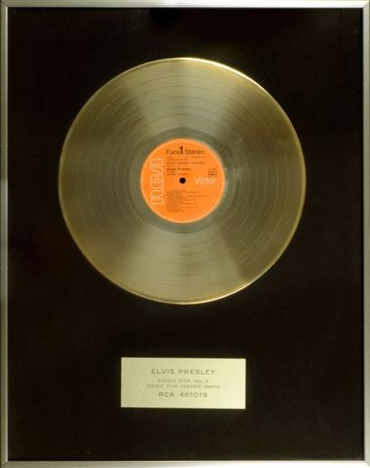 ELVIS PRESLEY Disque d'or pour l'album "Elvis, Golden Records, Vol.3". RCA 461019...