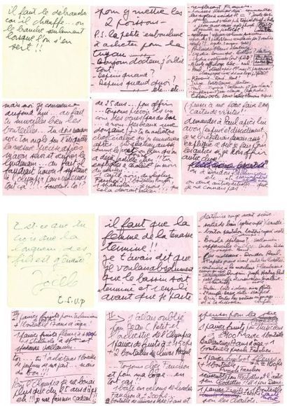 null Notes manuscrites de Claude François. 1969. 6 notes manuscrites rédigées de...