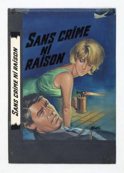 GOURDON Michel Gouache originale pour la couverture du roman de Marc Arno «Sans crime...