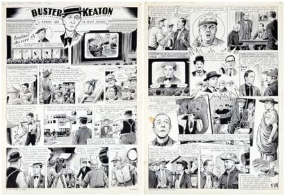 RIGOT, Robert Buster Keaton Encre de chine pour cette histoire complète en 2 planches...