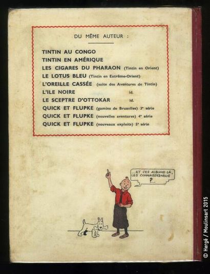 HERGÉ TINTIN 09. Le Crabe aux pinces d'or. A13. 1941. Edition originale. Quatre hors...