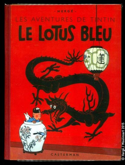 HERGÉ TINTIN 05. Le lotus bleu. B1. Casterman 1946. Papier épais. Edition originale...