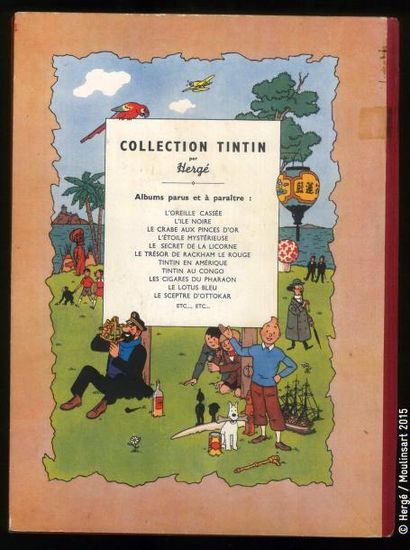 HERGÉ TINTIN 05. Le lotus bleu. B1. 1946. Papier épais. Edition originale couleurs....