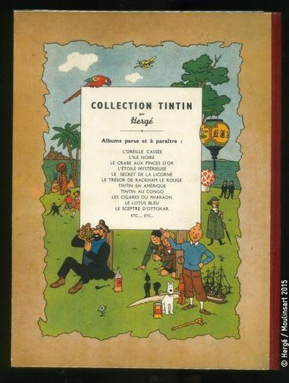 HERGÉ TINTIN 09. Le Crabe aux pinces d'or. B1-1947. Titre en blanc. Album tout proche...