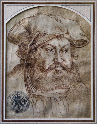 Suiveur de A.DÜRER (1471-1528). Portrait de Frédéric de Saxe dit Le Sage (1463- 1525)....