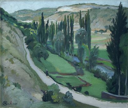 Marcel BACH (1879 - 1950). Paysage. Huile sur toile, signée et datée 1927 en bas...