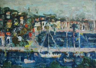 Gilles CORRITINI (né en 1939). Paysage à Cannes. Huile sur toile, signée en bas à...