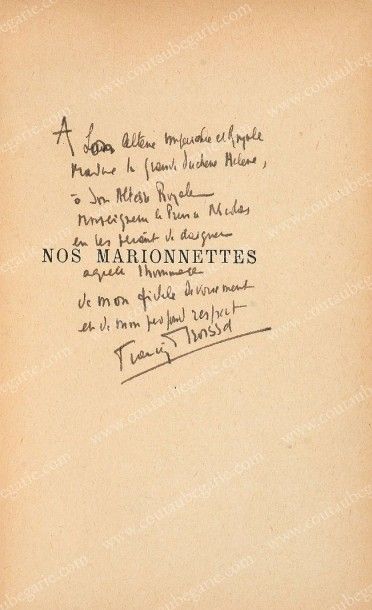 null CROISSET de Francis, Nos marionnettes, Les Editions de France, Paris, 1928,...