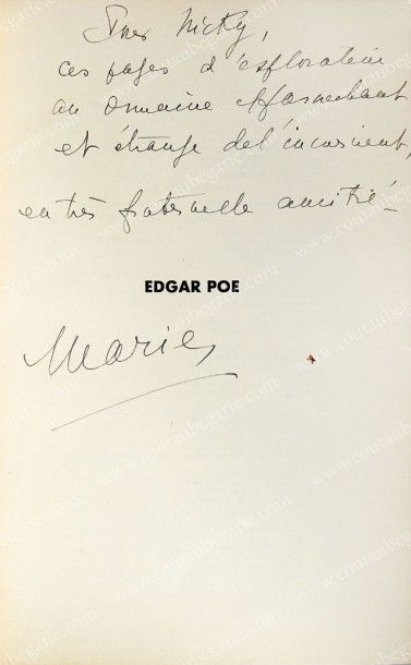 null BONAPARTE Marie, Edgar Poe, Les Editions Denoël et Steele, Paris, 1933, en 2...