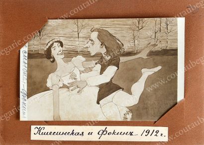 null OPERA - BALLET RUSSE. Album contenant sept cartes postales anciennes publiées...
