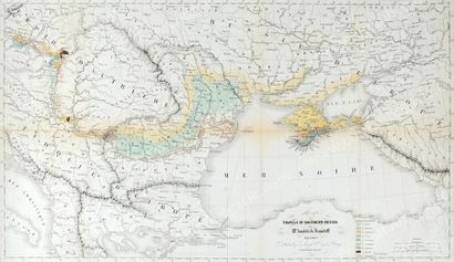 null VOYAGE DU PRINCE DEMIDOFF EN RUSSIE. Map of travels in southern Russia by Anatole...