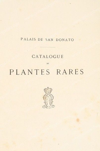 [DEMIDOFF] Catalogue de la vente des plantes rares garnissant les serres du palais...