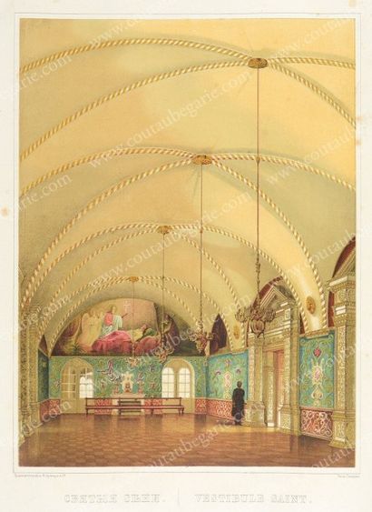 École RUSSE du XIXe siècle Ensemble de 11 lithographies: Nouveau Palais Impérial,...