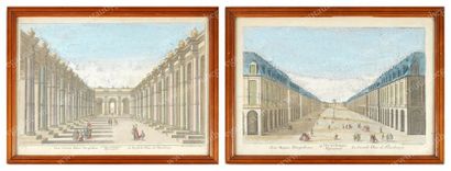 École Française du XIXe siècle Profil du Palais de Pétersbourg et La Grande Place...