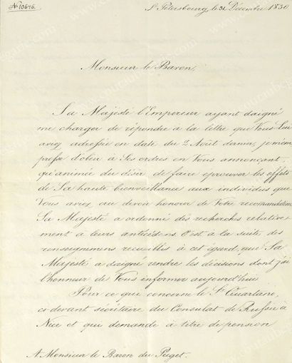 CHARLES ROBERT DE NESSELRODE, ministre des Affaires Étrangères de Russie (1780-1862)...