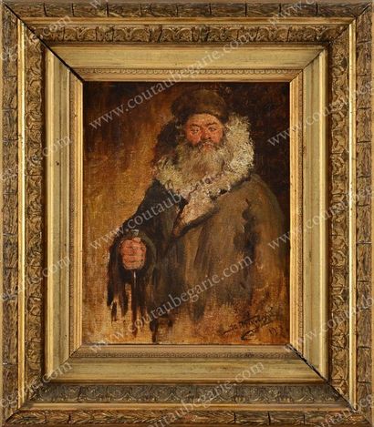 MAKOVSKY Wladimir Egorovitch (1846-1920) Portrait d'un boyard. Huile sur toile marouflée...