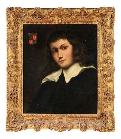 École FRANÇAISE du XVIIIe siècle Portrait de jeune homme. Toile. Repeints 53 x 44...