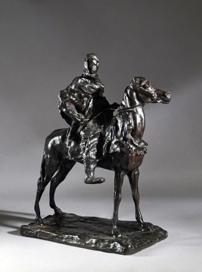 TROUBETSKOÏ, D'après Le cavalier Arabe. Bronze à patine brun noir. H.: 34 cm.