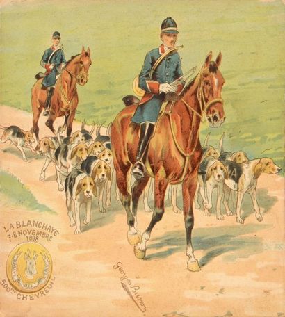 Georges BUSSON (1859 - 1933) Le départ de l'Equipage Viel Anjou à l'occasion de sa...