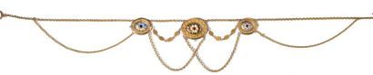 null Un collier d'esclavage en or jaune (18K, 750?), composé de chaines mailles jaserons...