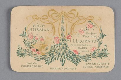L.LEGRAND «Rêve d'Ossiant» - (années 1920) Carte publicitaire parfumée en carton...