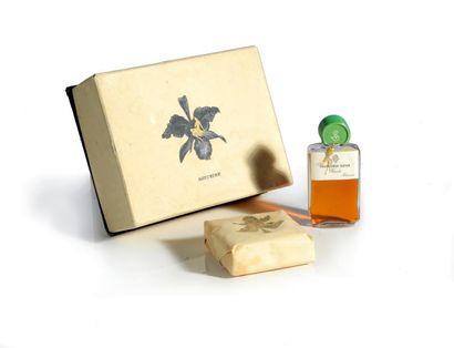 Satinine «Orchidea Nera» - (années 1950) Coffret rectangulaire en carton titré contenant...