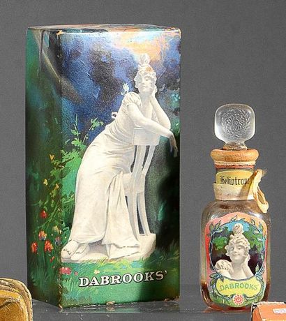 Dabrooks «Heliotrope» - (années 1910) Flacon carafon en verre incolore pressé moulé...