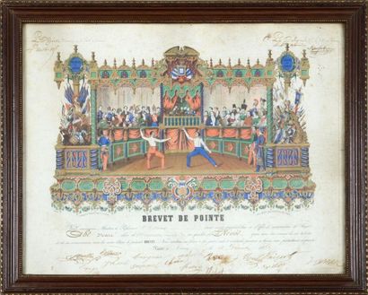 null Brevet de Prévôt de pointe attribué à Mr Abt Marc à Rouen le 18 décembre 1853....
