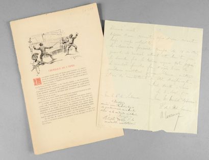 null Documents divers concernant les duels (lettres manuscrites, portraits) de 1900...