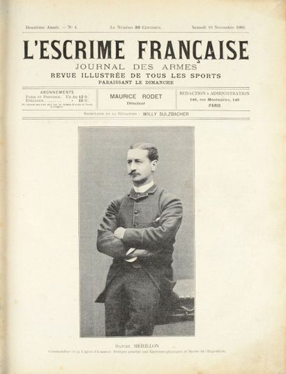 null L'Escrime Française. Ensemble de 3 reliures des années 1900, 1901, 1902 et 1903....