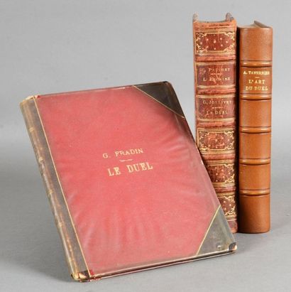 Gabriel FRADIN «Le Duel» 1886 ½ rel + coins 15 x 19; titre et texte lithographiés....