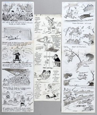 PELLOS (1900-1998) Ensemble de 3 dessins originaux à l'encre parus dans les numéros...