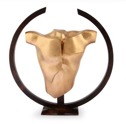 null Sculpture en bronze. «Le Buste de l'Athlète» par Béatrice Guichard. Trophée...