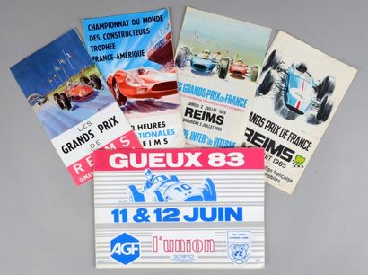 null Ensemble de 4 plaquettes du circuit de Reims 1963- 1964-1965 et 1966. On y joint...