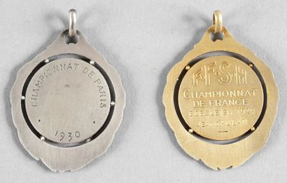 null Médaille en vermeil (8 grs) du Championnat de France de bobsleigh 1929 attribuée...