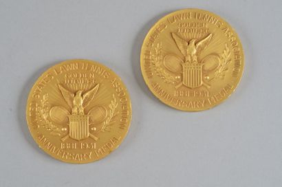 null Ensemble de 2 rares médailles commémoratives éditées par l'U.S.L.T.A pour son...