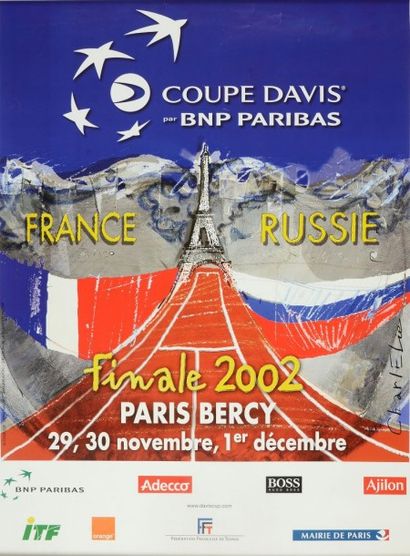 null Affiche officielle de la finale de la Coupe Davis 2002 entre la France et la...