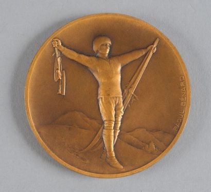 1924. Chamonix Médaille officielle de participant attribuée à Jean d'Aulan pour les...