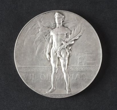 1920. Anvers Médaille d'argent officielle attribuée aux Vainqueurs pour la 2nde place....