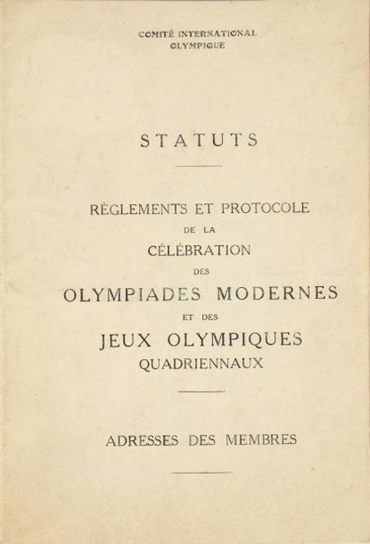 null Fasicule du Comité International Olympique. «Règlements et protocole». Vers...