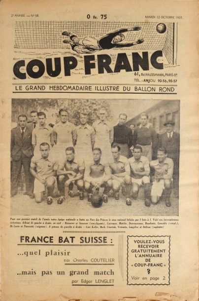 null Lot d'environ 60 revues football dont, Coup Franc, Football et Sport, Paris-Football,...
