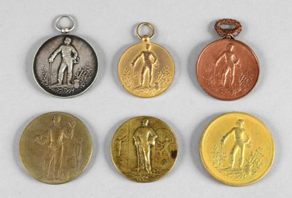 null Ensemble de 6 médailles anciennes entre 1886 et 1908. Dont certaines attribuées....
