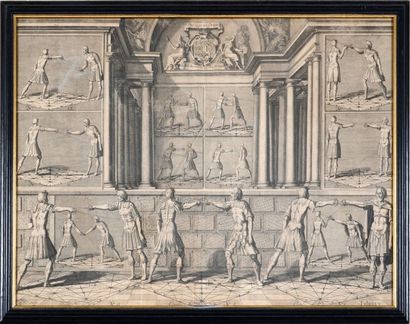 null Thibault d'Anvers. Double planche originale de 1628. Planche Tabula 5 gravée...